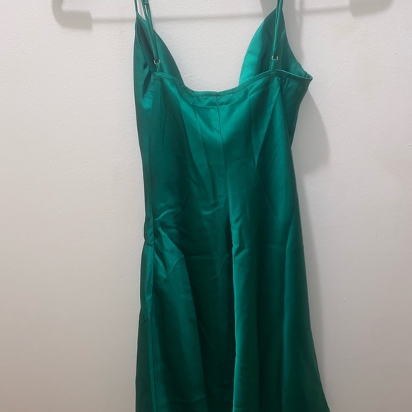 Meshki Tabitha Cowl Neck Mini Dress Emerald Green - Picture 8 of 11